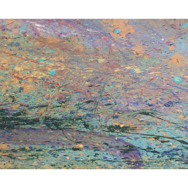 1980s Acrylic on Canvas Landscape Painting by Harry Hilson For Sale - Image 4 of 9