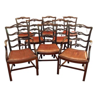 Circa 1880-1900 Georgian Style Set of 8 Dining Chairs For Sale