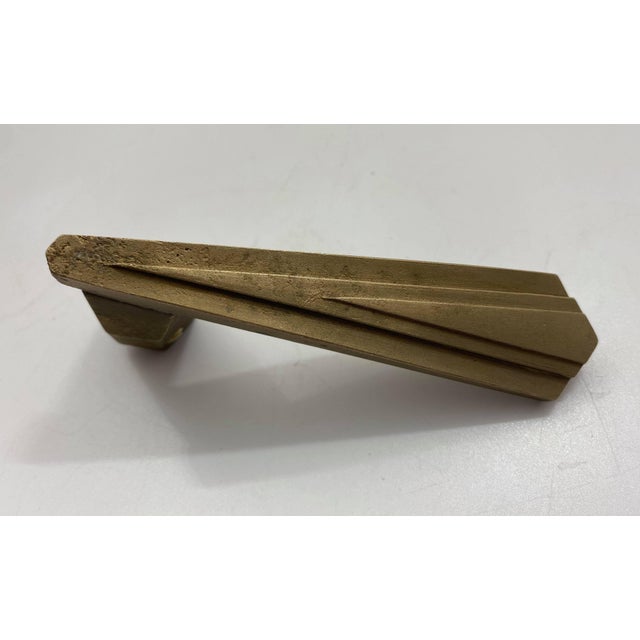 1980s Art Deco Style Reproduction Door Handles & Rosettes - a Pair For Sale - Image 5 of 9