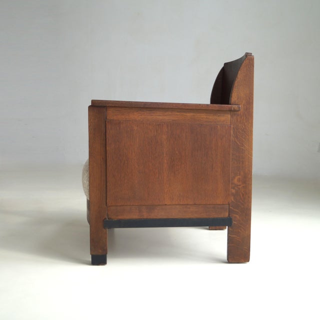 1920s Dutch Art Deco Oak Armchair, 1920s For Sale - Image 5 of 18