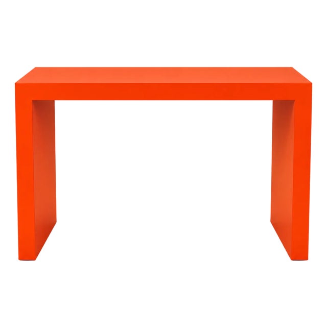 Mid Century Modern Parsons Style Console Corvette Red For Sale