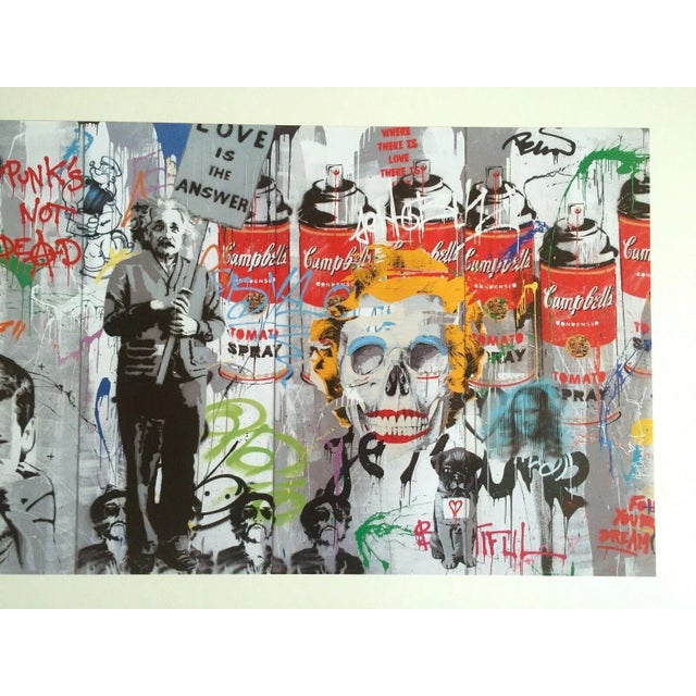 Pop Art Mr. Brainwash " Love Is the Answer " Authentic Lithograph Print Pop Art Poster For Sale - Image 3 of 13