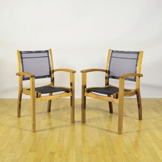 Plàthea Garden Chairs in Wood and Fabric from Marcelindo, Set of 4 For Sale - Image 18 of 18