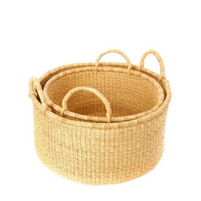 Natural Woven Grass Basket / Set of 2 Chairish
