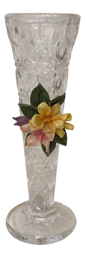 Vintage Bud Vase With China Flowers