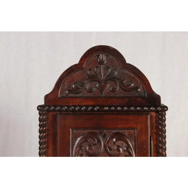 Wood Antique Walnut Wall Cabinet, 1900 For Sale - Image 7 of 18