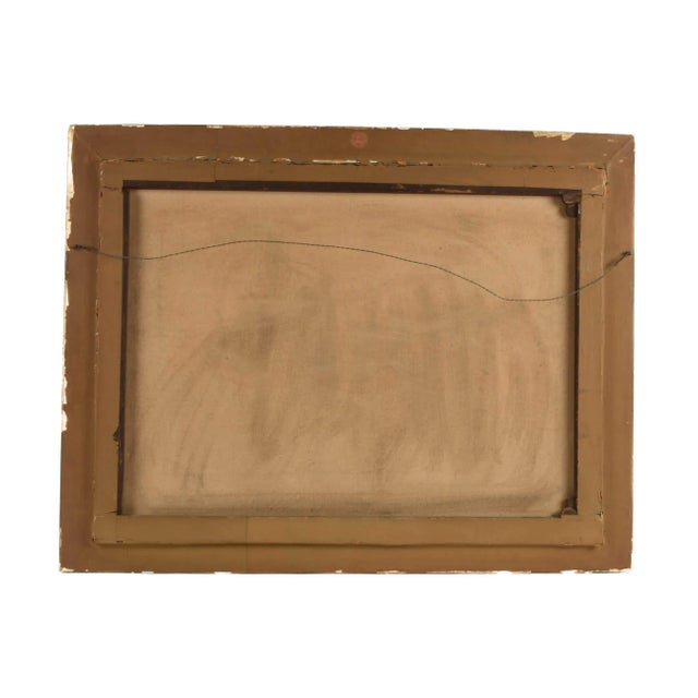 Early 20th Century Antique Framed Cattle Watering Oil on Canvas Painting For Sale - Image 5 of 11