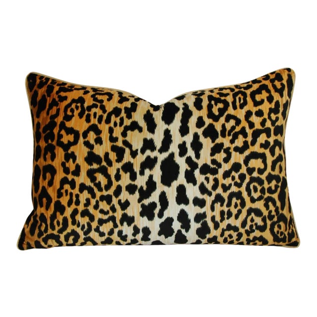 Early 21st Century Hollywood Glam Leopard Spot Safari Velvety Cotton Feather & Down Pillow 26" x 18" For Sale - Image 5 of 5