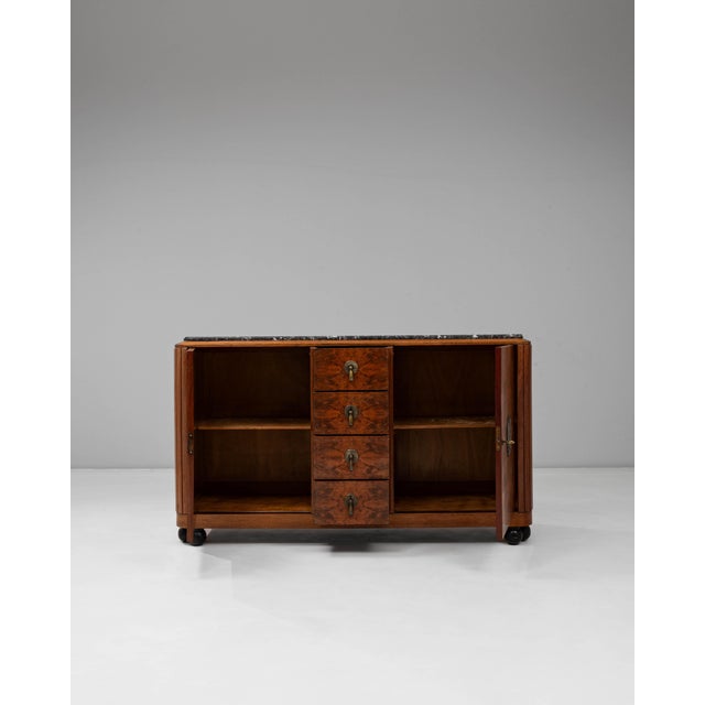 1920s Art Deco Wooden Sideboard with Marble Top For Sale - Image 17 of 18