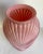Art Deco Vintage Postmodern Deco Ribbed Pink Glass Vase For Sale - Image 3 of 10