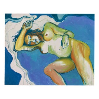 Celia Guibbert, Nude Blue Is the Warmest Color, 2000s, Painting on Canvas For Sale