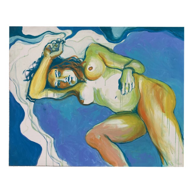Celia Guibbert, Nude Blue Is the Warmest Color, 2000s, Painting on Canvas For Sale