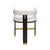Worlds Away Matthew Izzo Home Cruise Espresso and Brass Ferrule Counter Stool With White Performance Linen For Sale - Image 4 of 6