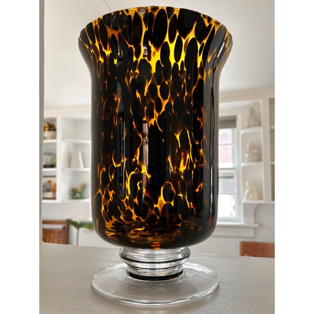 Glass Late 20th Century Tortoiseshell Glass Vase For Sale - Image 7 of 8