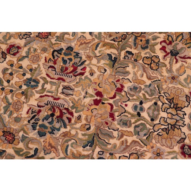 Floral Pak-Persian Ivory/Black Wool Rug - 9'0'' X 12'5'' For Sale In New York - Image 6 of 9