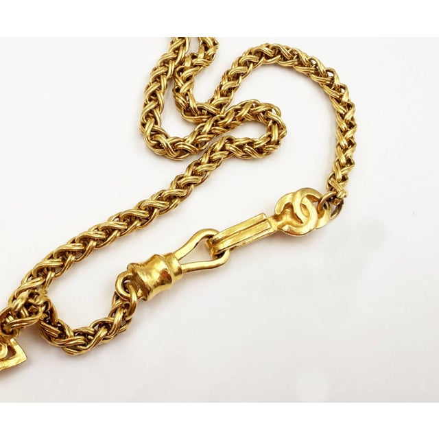 Chanel Vintage Gold Plated Filigree Ball CC Pendant Chain Long Necklace For Sale In Los Angeles - Image 6 of 7