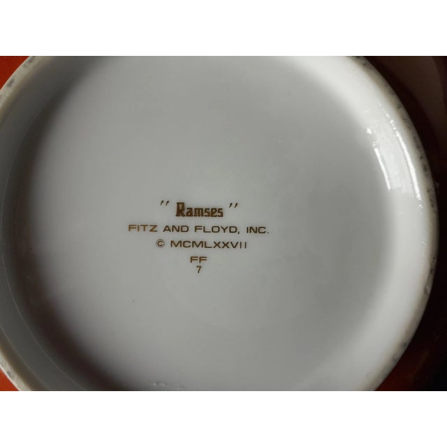 Fitz and Floyd 1970s Fitz and Floyd Ff “Ramses” Octagonal Orange Serving Bowl For Sale - Image 4 of 8