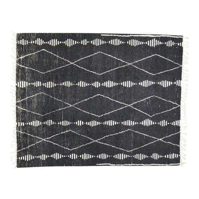 Moroccan Aleph Hand Knotted Wool Rug, 10'3''x14' For Sale