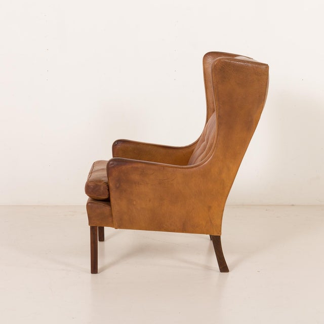 Vintage Scandinavian Chair in Buffalo Leather, 1960s For Sale - Image 9 of 18