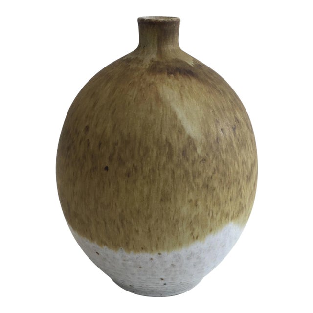Edouard Chapallaz, Small Sandstone Single-Flower Vase, Signed by Swiss Artist Ed For Sale