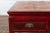 Red Chinese Dark Red Lacquered Coffee Table with Bamboo Top and Long Drawers For Sale - Image 8 of 13