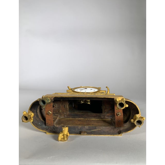 Empire Clock in Gilt Bronze, 1810 For Sale - Image 9 of 12