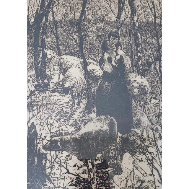 Printmaking Materials John Edward Costigan (American, 1888-1972) "Springtime" Signed Etching C.1930s For Sale - Image 7 of 12