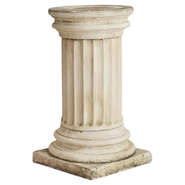 French Fluted Stone Pedestal, 1960s For Sale