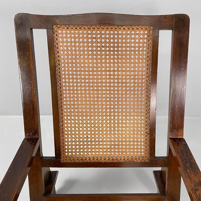 Antique Italian Wood and Vienna Straw Armchair, Early 1900s For Sale - Image 9 of 18
