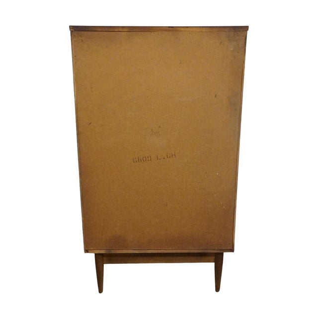 Dixie Furniture Solid Walnut MCM Mid Century Modern 30" Chest of Drawers 6809 For Sale - Image 10 of 12