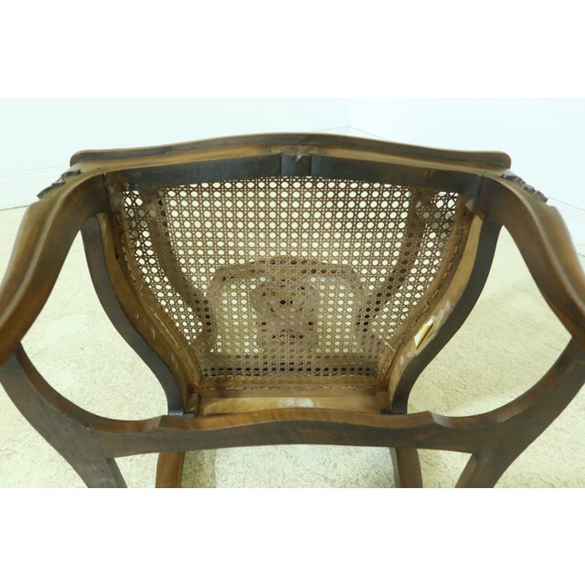 Pair Italian Walnut Cane Seat Armchairs For Sale - Image 11 of 13