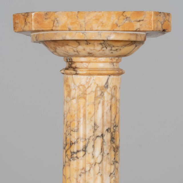 Italian Carved Alabaster Column Pedestal, Circa 1900 For Sale - Image 9 of 13