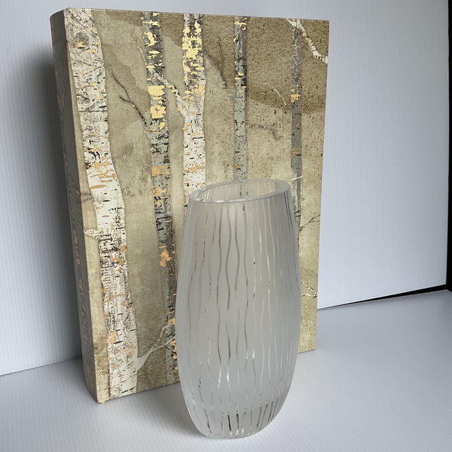 Transparent Vintage Penelope Wurr Signed and Numberedj Studio Glass Ovoid Geometric Vase—8” For Sale - Image 8 of 8