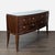 Thomasville bow-front sideboard featuring beautifully matched burl veneer drawer fronts, a gently serpentine case, tapered...