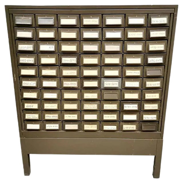 Vintage American Industrial Metal File Cabinet For Sale