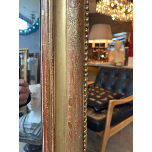 Antique French Louis Philippe Mirror in Gold Gilt, 1840 For Sale - Image 9 of 13