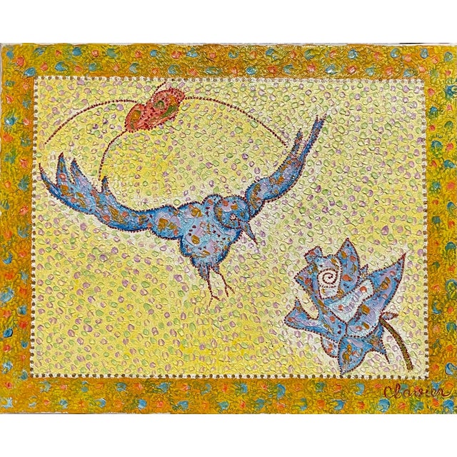 Madeline Christine Clavier, Whimsical French Folk Art, Naive, Oil Painting Madeline Marie Christine Clavier For Sale