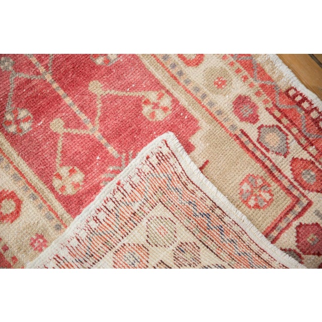 Raspberry Red Vintage Distressed Oushak Rug Runner - 2'2" X 4'4" For Sale - Image 8 of 9