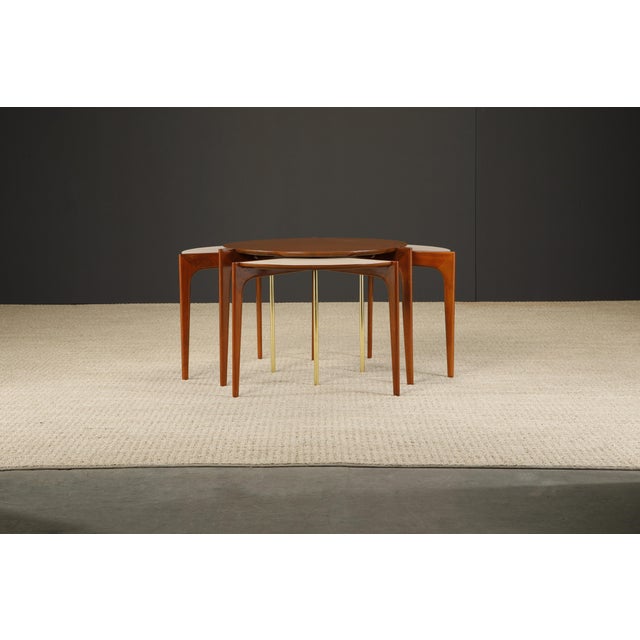 Wood Vladimir Kagan for Grosfeld House Set of Nesting Tables, Very Rare 1950s, Signed - Set of 4 For Sale - Image 7 of 12