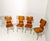 Mid-Century Modern Curved Wooden Chairs with Brass Legs, 1970, Set of 4 For Sale - Image 3 of 18