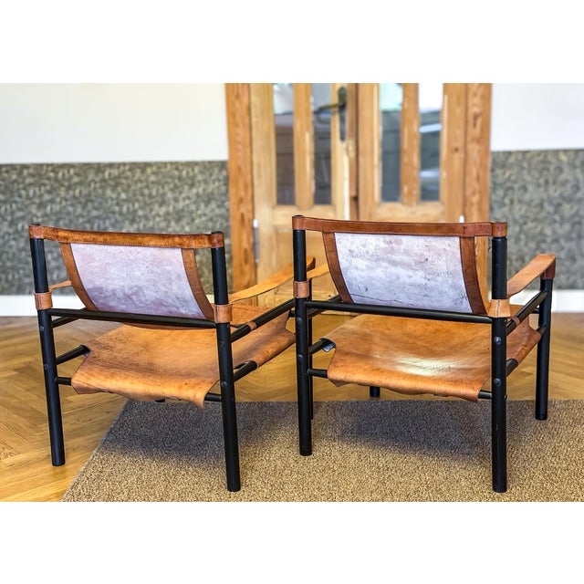 Vintage Leather Safari Chairs by Abel Gonzalez, 1960s, Set of 2 For Sale - Image 15 of 18
