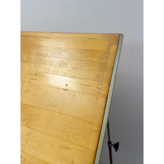 Vintage Drafting Table Pivot Tilt Blonde Wood Artist Architect MCM For Sale - Image 12 of 14