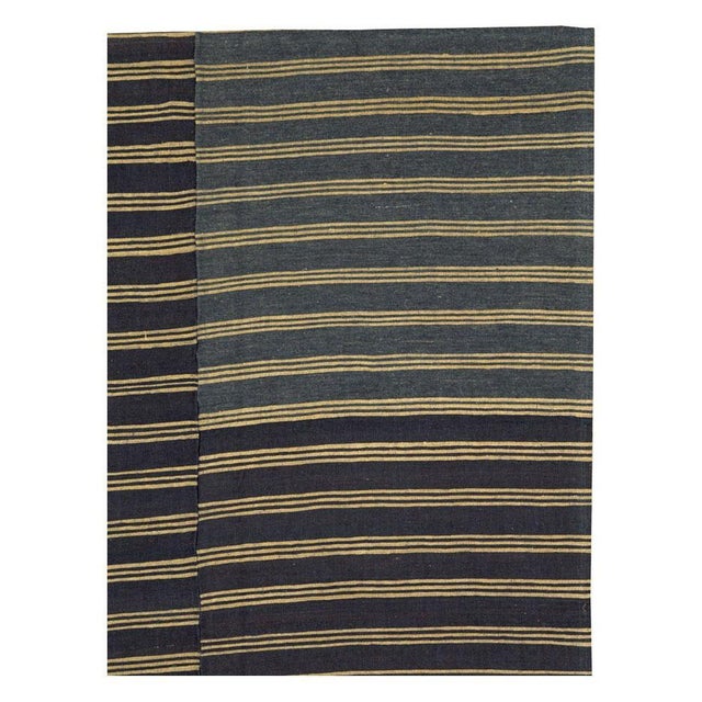 A vintage Turkish flat-weave Kilim accent rug handmade during the mid-20th century. Measures: 6' 2" x 8' 3".