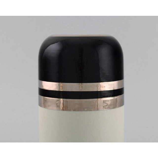 Modernis Silver Ceramics Vase by Peter Winquist for Arabia, 1960s For Sale - Image 3 of 7