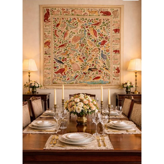 Tree of Life Birds & Animals – Statement Wall Art – Collector’s Decor This exceptional vintage Indian wall tapestry...