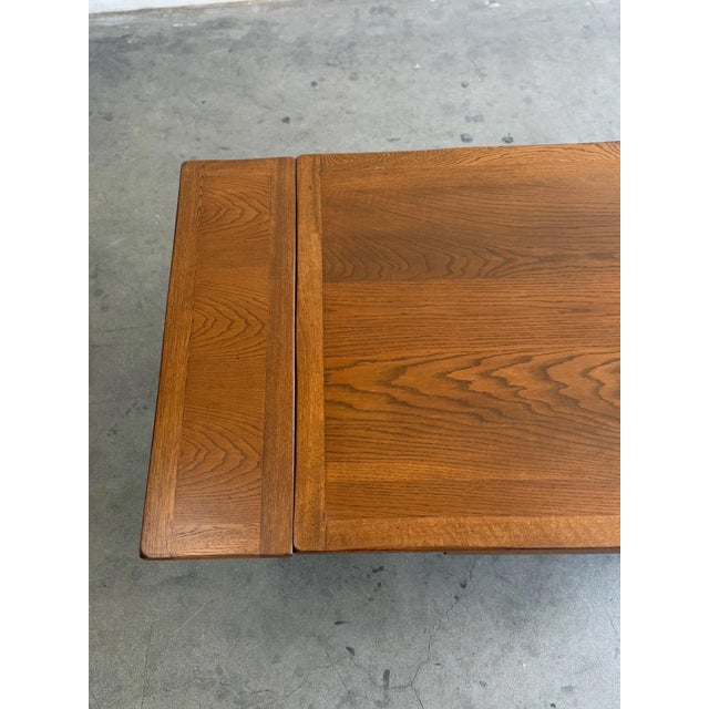 Brown Vintage Carved Trestle Dining Table For Sale - Image 8 of 12