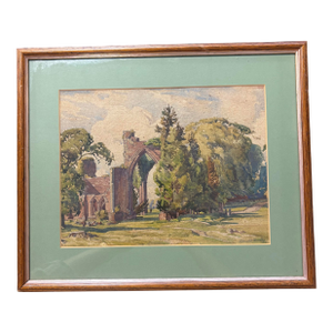 Framed Vintage Landscape Watercolor