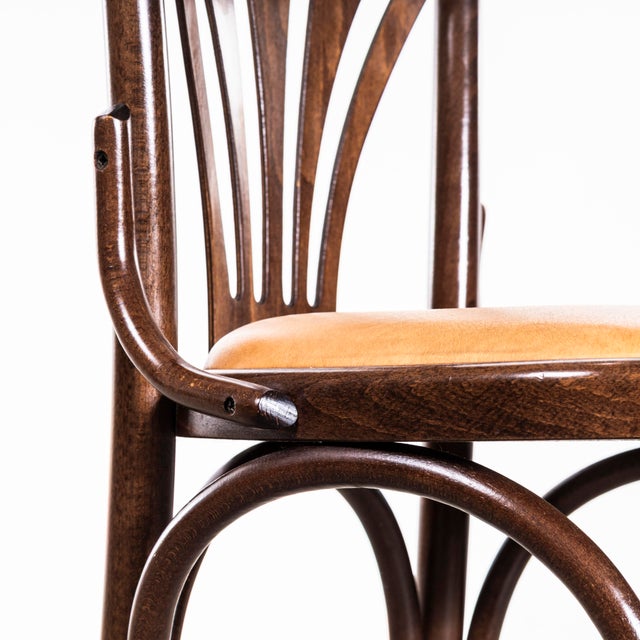 1960’s Upholstered Fan Back Bentwood Dining Chairs. - Set Of Four. Good quality classic upholstered bentwood chairs with a...