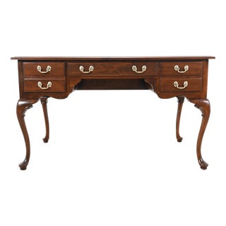 Ethan Allen Queen Anne Solid Cherry Writing Desk With Cabriole Legs | Newly Refinished For Sale