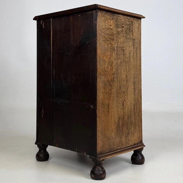 Brown Small Early 20th Century English Edwardian Carved Oak Cabinet, 1890s For Sale - Image 8 of 15